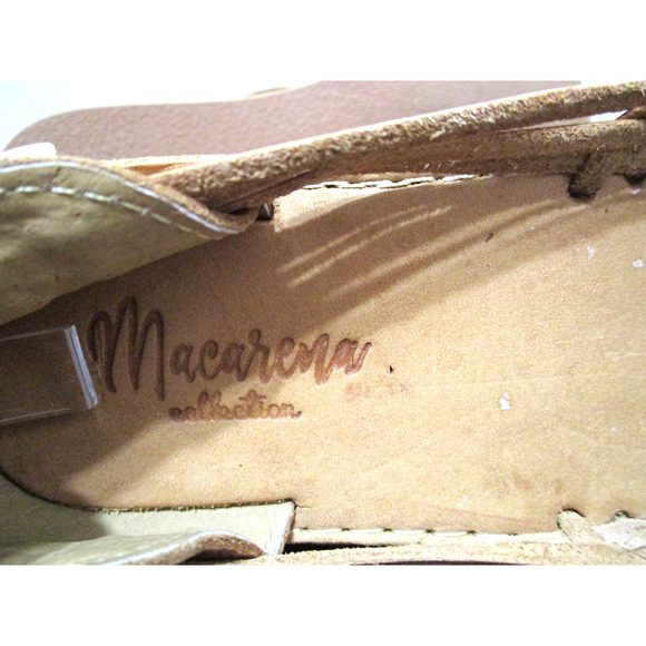 EUC! Macarena Collection Tan Brown Leather Woven Huarache Sandals Women 7.5 - Picture 10 of 10